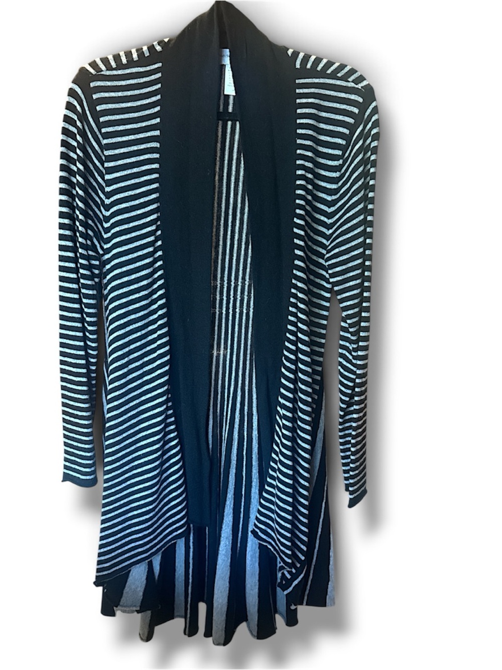 Soft Surroundings Black and White Striped Cardigan